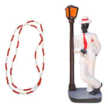 Imagem de Zé Pelintra Imagem De 15 Cm Em Resina Com Guia De Missangas - Loja Mis