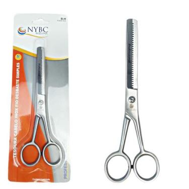 Imagem de Tesoura Cabelo Inox Desbaste Simples 5 3/4" - NYBC Beauty - Corte prec