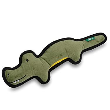 Imagem de Beco Adorável brinquedo de crocodilo para cães, feito com 65% de materiais reciclados, aconchegar, mastigar, jogar e buscar