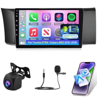 Imagem de [2 + 64 G] NHOPEEW Android Car Stereo para Toyota GT86 / Subaru BRZ 2012-2016 - Rádio automotivo com tela sensível ao toque de 9 polegadas com CarPlay sem fio e Android Auto/GPS/DSP/WiFi/SWC/Bluetooth