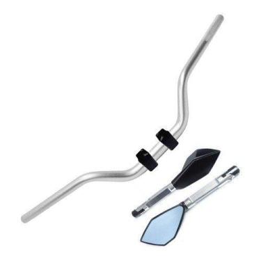 Imagem de Kit Guidão Naked Retrovisor TM2 DK 150 - Stark Race , Prata