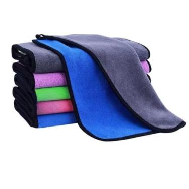 Imagem de Pano Microfibra Flanela Automotiva Multiuso 30X40 Dupla Face Alta Absorção(5 UNIDADES)