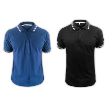 Imagem de Kit 2 Camisetas Polo Masculina Várias Cores Atacado Lisa Original - MT