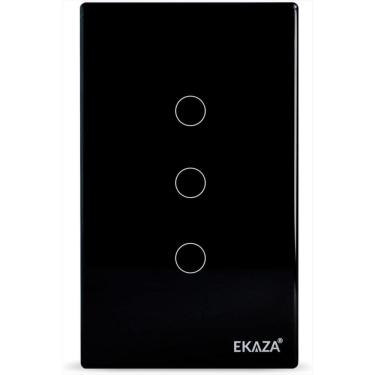 Imagem de Interruptor Touch Zigbee Inteligente Smart 3 Botões Ekaza