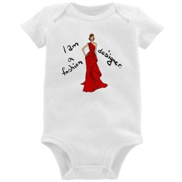 Imagem de Body Bebê Fashion Designer - Foca na Moda, Branco, G