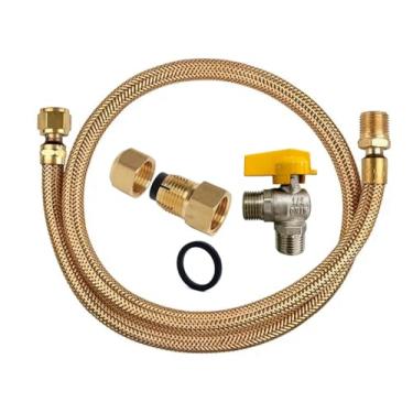 Imagem de Mangueira Gás Flexível Cobre 2m + Adaptador Dako F + Válvula Segurança - GNV GLP