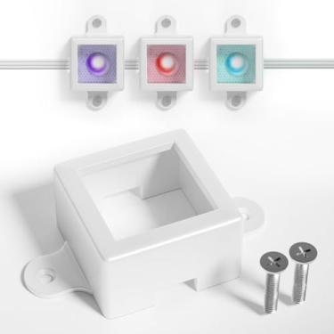 Imagem de Suporte para luzes LED Govee para ambientes externos (versão não profissional H705), suportes de luz externa, clipes, suportes de montagem para luzes Govee (montagem de parafuso, branco, 40)