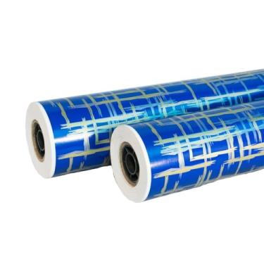 Imagem de Kit 2 Bobinas De Papel Presente Couche Cores 40cmx100m COR:Azul