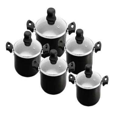 Imagem de Conjunto De Panela Caçarola 5 Peças Antiaderente Teflon