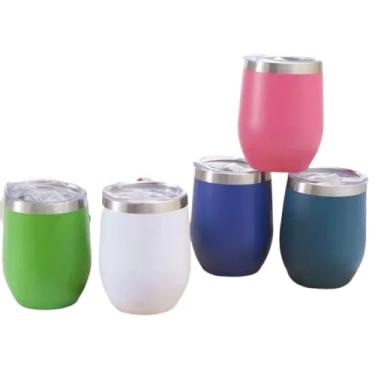 Imagem de Copo Cuia Térmico 350 ml com tampa hermética anti vazamento aço inox cores sortidas em Diversas Cores, Cores Aleatórias, sugestão de cor