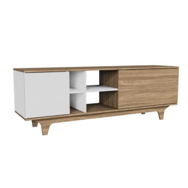 Imagem de Rack para TV até 65'' com 2 Portas e Nichos 160cm Lars - Branco - Maga