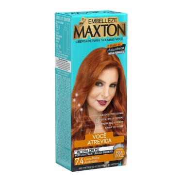 Imagem de Tintura Creme Maxton Louro Médio Acobreado 7.4