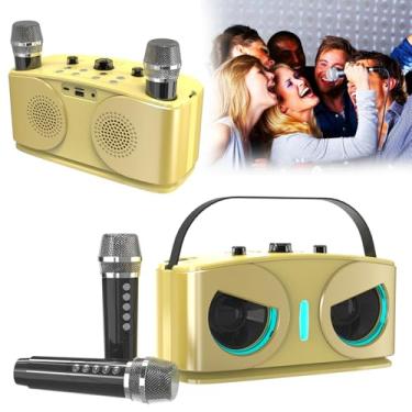 Imagem de Caixa de som Bluetooth portátil Owl Pro - Máquina de canto sem fio, entrada de microfone duplo, função de amplificador, efeitos controlados por aplicativo, 5 modos de voz, alcance de 10 m, bateri