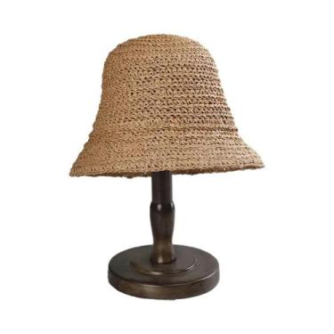 Imagem de Chapéu Balde de Palha Feminino - Proteção Solar para Praia e Verão, 56