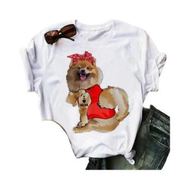 Imagem de Camiseta Feminina Verão - Pomeranian Mom - Manga Curta, BR-G4, Wtq0003