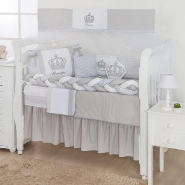 Imagem de Kit com lateral e trança coroa cor cinza com branco - THAIS ENXOVAIS