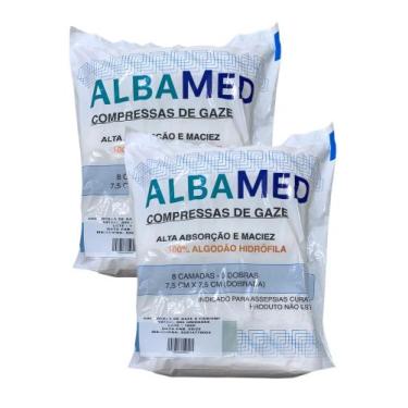 Imagem de Compressa de Gaze Não Estéril, 9 Fios Kit com 1000 Unidades - Albamed
