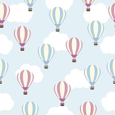 Imagem de Papel De Parede Adesivo Infantil Quarto Balões Rosa Azul Fofo 5m