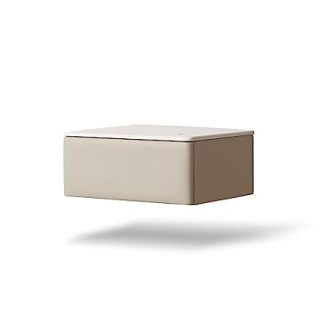 Imagem de Mesa de cabeceira inteligente, armário de cabeceira com gavetas, mesa de cabeceira montada na parede, decoração de mesas laterais, mesa de cabeceira flutuante moderna, mesa de cabeceira suspensa, 1
