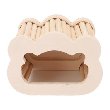 Imagem de Luocute Hamster Cage, Hamster Hideout House Multifuncional de Madeira Artesanal Estrutura Forte Casa de Esconderijo Pequeno Animal para Rato