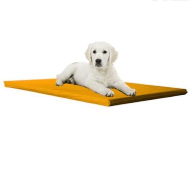 Imagem de Colchonete Impermeável para Cães, 70x50cm, Espuma Compacta, Capa Removível, Multicolorido, Uso Interno e Externo (amarelo)