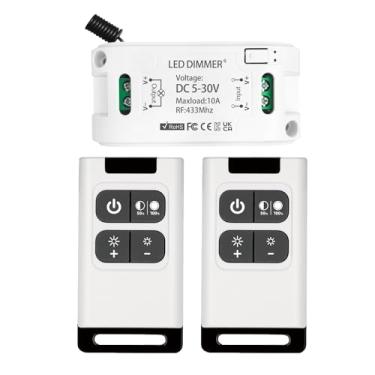 Imagem de DieseRC Interruptor Regulador De Intensidade Luz Led Sem Fio Dc 5V-30V 10A, Controlador Relé E Receptor Com 2 Controles Remotos