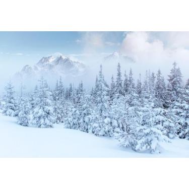 Imagem de Adesivo Decorativo de Parede Paisagem Montanhas Geadas - Gaudesivos