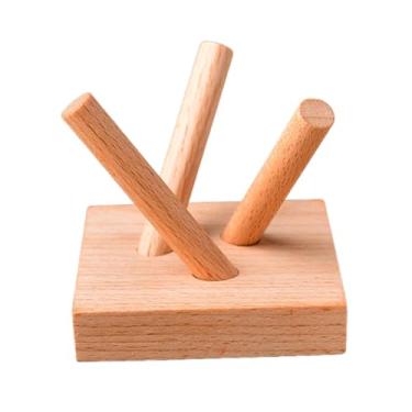 Imagem de Almencla Suporte de exibição de madeira, suporte de esfera, de mesa estável e elegante, pedestal de de pedra de madeira para cozinha, casa de fazenda, Cor de Madeira Clara