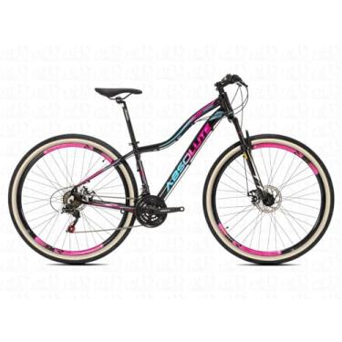 Imagem de Bicicleta Absolute Hera Aro 29 Para Mulheres Alumínio 24 Velocidades Suspensão 80mm Freio a Disco MTB Robusta e Confiável para Todo Terreno,15,Preto Rosa Azul
