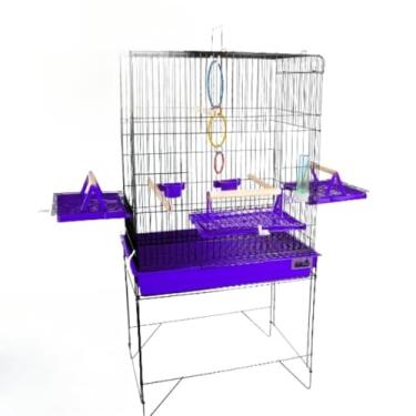 Imagem de VIVEIRO GAIOLA CALOPSITA PASSÁROS AVES TRIPLEX(CONFORT BK-LILAS)