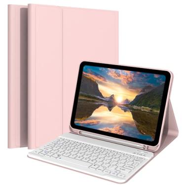 Imagem de Ocricll Capa com teclado para Samsung Galaxy Tab A9+/A9 Plus 5G 2023 (modelo: SM-X210/X215/X216/X218), [Suporte 3] Teclado magnético removível sem fio para tablet Galaxy de 11 polegadas, rosa