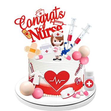 Imagem de DRWATE 33 Peças De Enfeites Bolo Enfermeira, Cupcake Enfermagem, Remédios, Estetoscópio, Instrumentos Médicos, Decorações Para Festa Temática Médico, Suprimentos Formatura