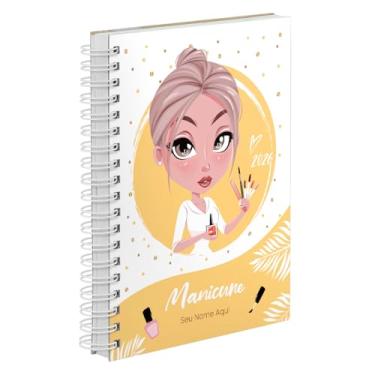 Imagem de Agenda Comercial 2026 Personalizada Capa Dura Manicure Cherry Cores (Amarela)