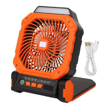 Imagem de Depisuta Ventilador solar para acampamento, ventilador portátil recarregável de 7800mAh com 4 velocidades, 3 modos de luz, alimentado por bateria, para viagem, quarto, casa