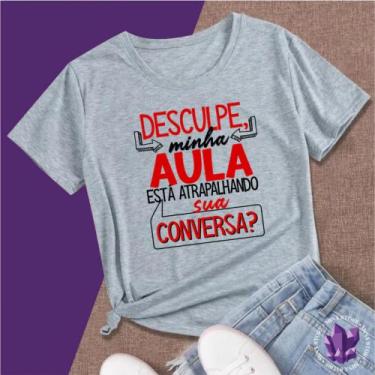 Imagem de Camiseta Profissões Professor Humor - Mina Store, Cinza, g2