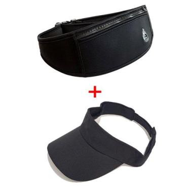Imagem de kit Viseira Pochete feminina esportiva corrida porta celular - Kca, Pr