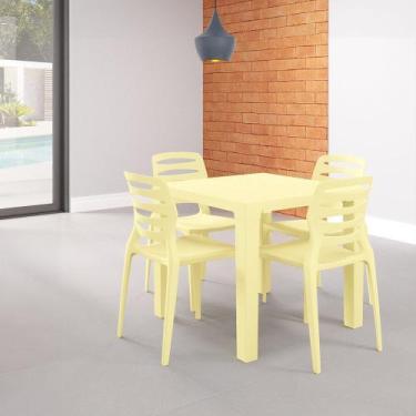 Imagem de Mesa Niala Quadrada Adulta Tampo Plástico - Plaxmetal