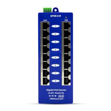 Imagem de PoE Texas Gpoe-8B - Injetor De Energia Sobre Ethernet Gigabit 8 Portas, Modo Passivo B, Para Ubiquiti, Mikrotik E Outros. Adicione A Switches Não-Poe. Fonte Alimentação 24 V, 48 V Ou 56 Vendida Sepa