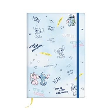 Imagem de Caderneta sem pauta Lilo & Stitch Redoma - capa azul estampada com marcador fitilho