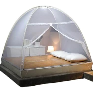 Imagem de Mosquiteiro Tenda Cama King Dobrável Pratico e portátil 1.5cm*2.0cm 1.8cmX2.0cm-Adequado para quartos e acampamentos ao ar livre(BRANCA 180CM)
