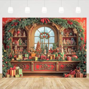 Imagem de Árvore de Natal, família, férias, festa, foto de fundo, guirlanda de Natal, presentes para decoração de casa, janela, noite, neve, férias, bolo de bebê, fundo esmagador (4,7 x 1,7 cm)