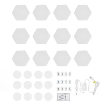 Imagem de LiebeWH 12 Sets HEXAGON LED Luz de Parede RGB Smart Light Painel de Luz Hexagonal Lâmpada App Remote e Controle de Voz Sincronização de Música