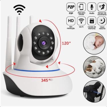 Imagem de Câmera Wifi Ip 3 Antenas Visão Noturna Segurança Universal - ROMI