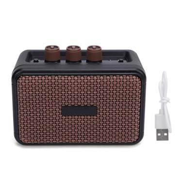 Imagem de Amplificador de guitarra elétrica portátil bluetooth amp com interface de 6,35 mm embutida em alto -falantes duplos para prática e pequenas performances materiais abds compacto