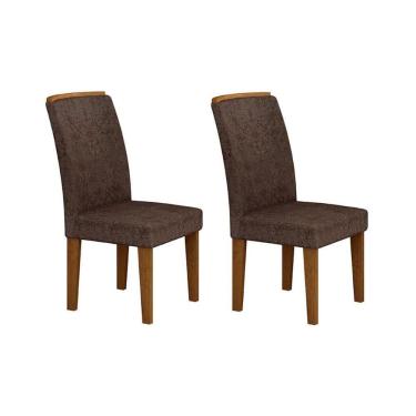 Imagem de Kit 2 Cadeiras De Cozinha Lunara 2 Un Capuccino Suede Capuccino Rufato