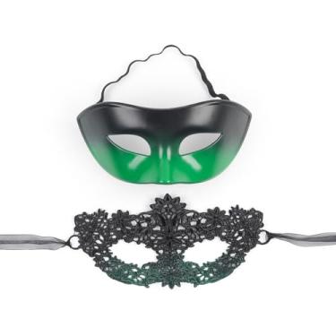 Imagem de Comott elegant halloween costume mask for women and men - venetian party Mardi Gras masquerade masks(Green)