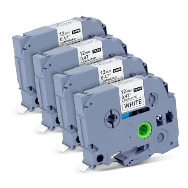 Imagem de BPXX substituição para fita etiquetadora brother, fita de etiqueta p-touch, fita tz 231 12mm 0,47 laminada preta em branca, compatível com brother pt-d210 h110 d220 d410 d600, pacote co