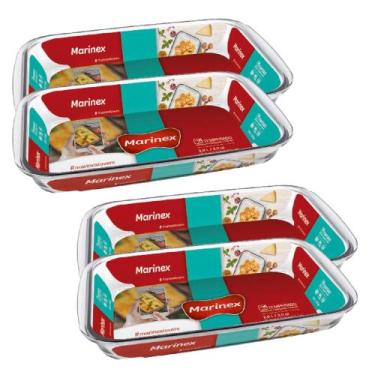 Imagem de Kit 4 Assadeira Retangular 2,9L Grande Marinex - Nadir Figueiredo