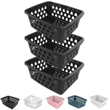 Imagem de Kit 3 Cesto Organizador Multiuso Decorativo Pequeno p/ Gaveta Armário 