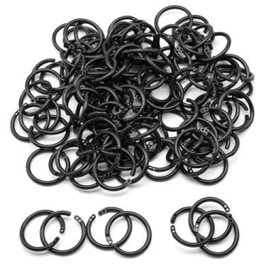 Imagem de Semrien 120 peças de anéis de plástico para fichário de 2,9 cm, anéis de livro de folha solta, anéis de cartão de índice, anéis de clipe para cartões flash, chaveiros, cartões de índice, papel (28 mm
